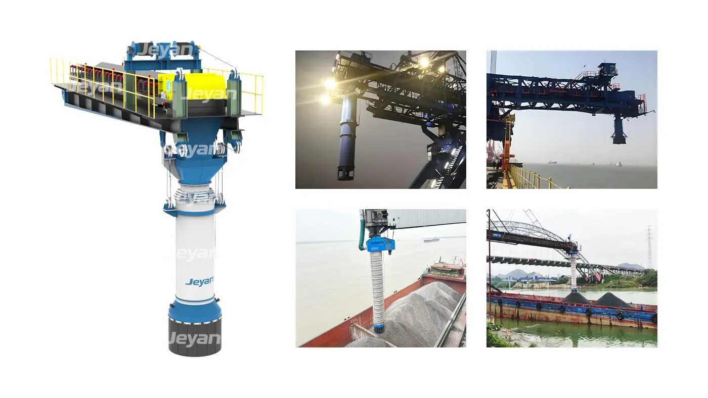 ship loader,Ship loading spouts,loading spouts,telescopic chute,retractable chute